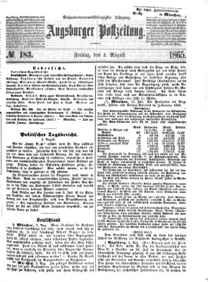 Augsburger Postzeitung Freitag 4. August 1865