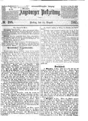 Augsburger Postzeitung Freitag 11. August 1865