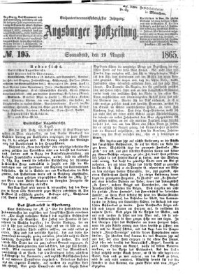 Augsburger Postzeitung Samstag 19. August 1865