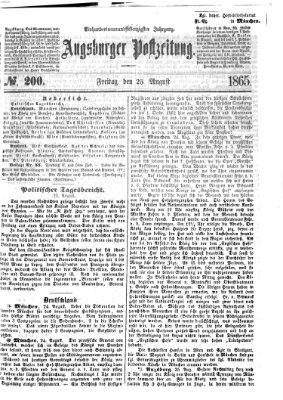 Augsburger Postzeitung Freitag 25. August 1865