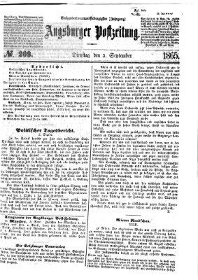 Augsburger Postzeitung Dienstag 5. September 1865