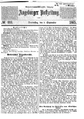 Augsburger Postzeitung Donnerstag 7. September 1865