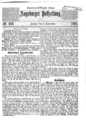 Augsburger Postzeitung Freitag 8. September 1865