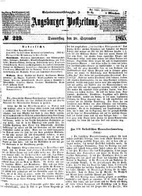 Augsburger Postzeitung Donnerstag 28. September 1865