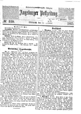 Augsburger Postzeitung Mittwoch 11. Oktober 1865