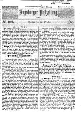 Augsburger Postzeitung Montag 23. Oktober 1865