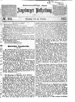 Augsburger Postzeitung Dienstag 24. Oktober 1865