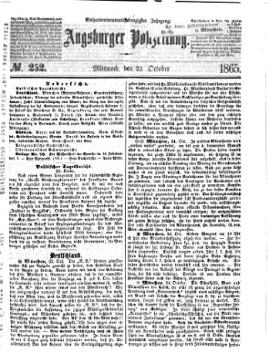 Augsburger Postzeitung Mittwoch 25. Oktober 1865