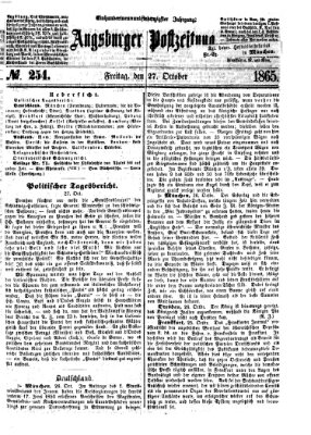 Augsburger Postzeitung Freitag 27. Oktober 1865