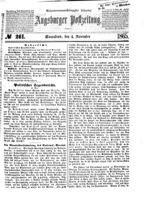 Augsburger Postzeitung Samstag 4. November 1865