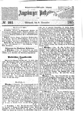Augsburger Postzeitung Mittwoch 8. November 1865