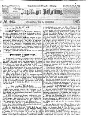 Augsburger Postzeitung Donnerstag 9. November 1865