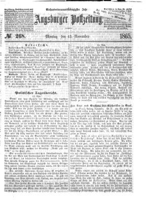 Augsburger Postzeitung Montag 13. November 1865