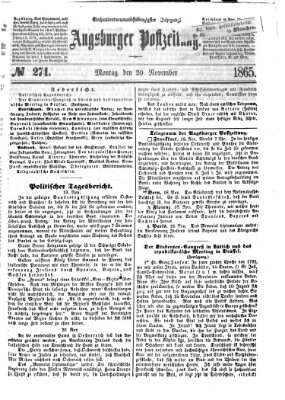 Augsburger Postzeitung Montag 20. November 1865