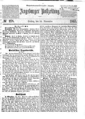 Augsburger Postzeitung Freitag 24. November 1865