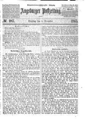 Augsburger Postzeitung Dienstag 5. Dezember 1865