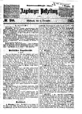 Augsburger Postzeitung Mittwoch 6. Dezember 1865