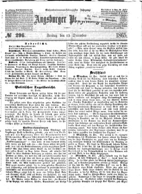 Augsburger Postzeitung Freitag 15. Dezember 1865