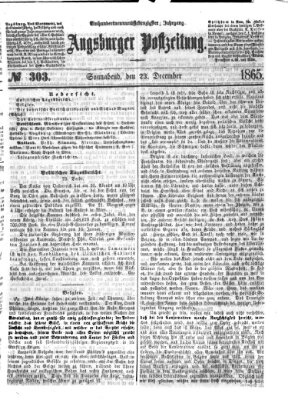 Augsburger Postzeitung Samstag 23. Dezember 1865