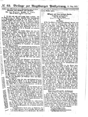 Augsburger Postzeitung Mittwoch 16. August 1865