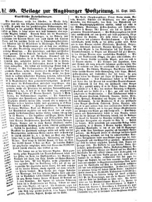 Augsburger Postzeitung Samstag 16. September 1865