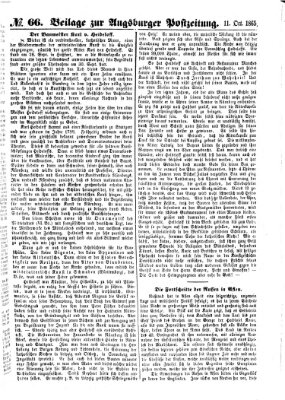 Augsburger Postzeitung Mittwoch 11. Oktober 1865