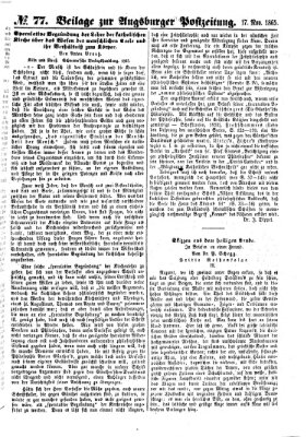 Augsburger Postzeitung Freitag 17. November 1865