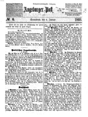 Augsburger Postzeitung Samstag 6. Januar 1866