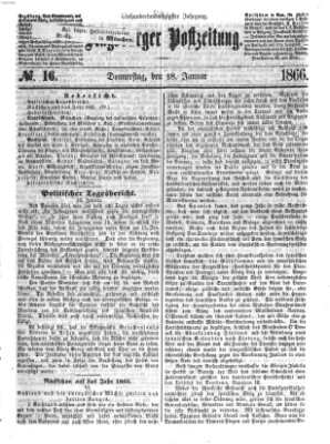 Augsburger Postzeitung Donnerstag 18. Januar 1866