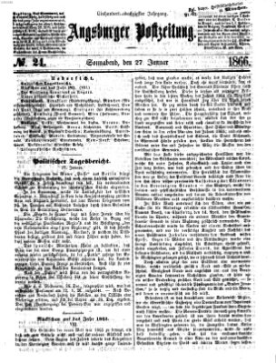 Augsburger Postzeitung Samstag 27. Januar 1866