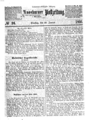 Augsburger Postzeitung Dienstag 30. Januar 1866