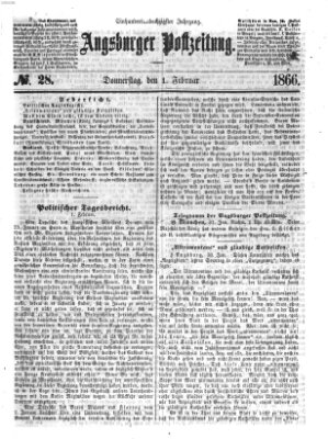 Augsburger Postzeitung Donnerstag 1. Februar 1866