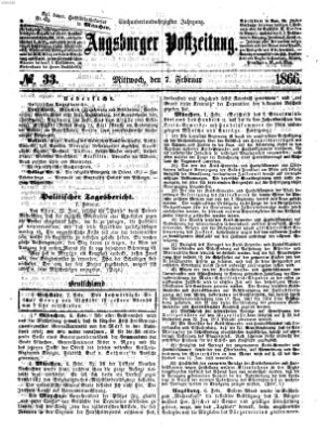 Augsburger Postzeitung Mittwoch 7. Februar 1866