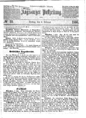 Augsburger Postzeitung Freitag 9. Februar 1866