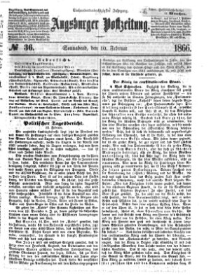 Augsburger Postzeitung Samstag 10. Februar 1866