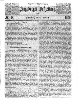 Augsburger Postzeitung Samstag 24. Februar 1866