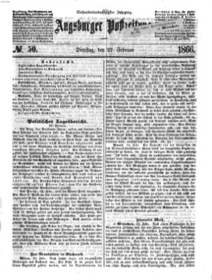 Augsburger Postzeitung Dienstag 27. Februar 1866