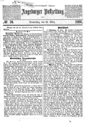 Augsburger Postzeitung Donnerstag 29. März 1866