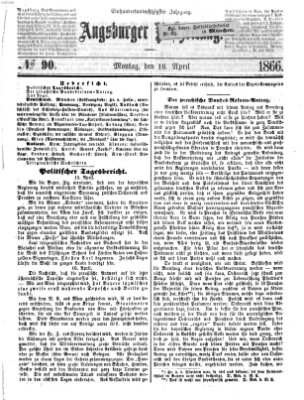 Augsburger Postzeitung Montag 16. April 1866