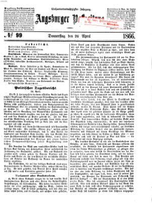 Augsburger Postzeitung Donnerstag 26. April 1866