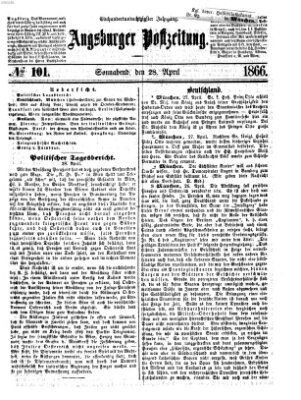 Augsburger Postzeitung Samstag 28. April 1866