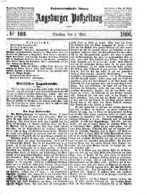 Augsburger Postzeitung Dienstag 1. Mai 1866