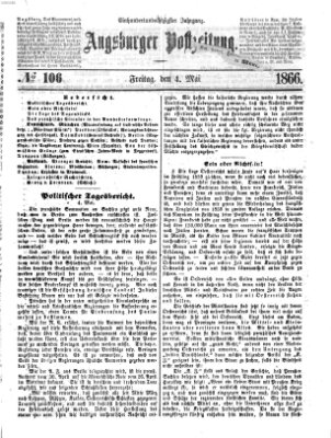 Augsburger Postzeitung Freitag 4. Mai 1866