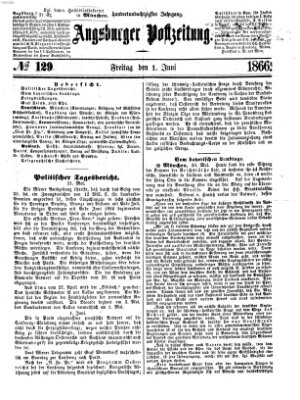 Augsburger Postzeitung Freitag 1. Juni 1866