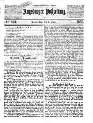 Augsburger Postzeitung Donnerstag 7. Juni 1866