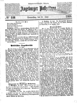 Augsburger Postzeitung Donnerstag 21. Juni 1866