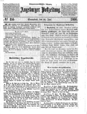 Augsburger Postzeitung Samstag 30. Juni 1866