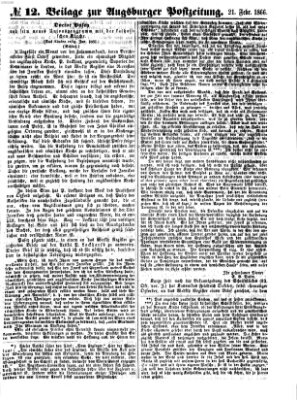 Augsburger Postzeitung Mittwoch 21. Februar 1866