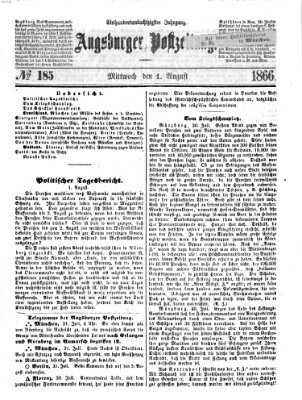 Augsburger Postzeitung Mittwoch 1. August 1866