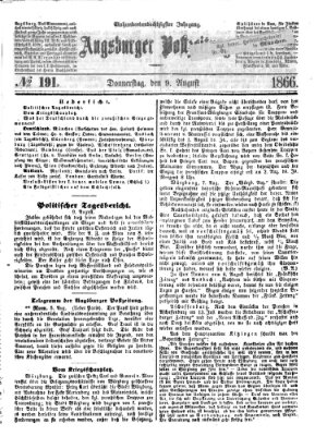 Augsburger Postzeitung Donnerstag 9. August 1866